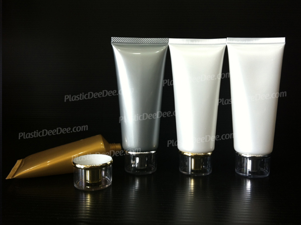 หลอดโฟมสีขาว 80-150 g. ฝาเงิน-ทอง : F17 หลอดขาวใหญ่ ฝาลังโคม