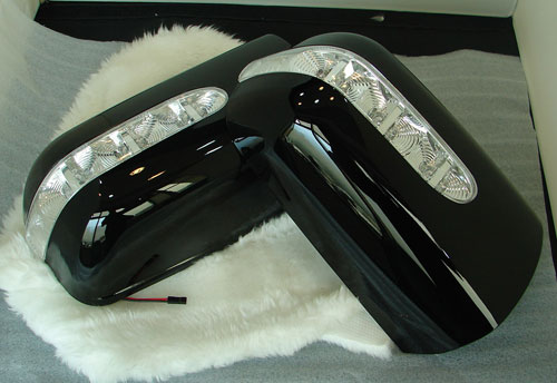 Side Mirror Cover With Light For Benz W210W202W140 Black Color
