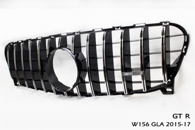 หน้ากระจัง BENZ W156 GLA 2015-2017 ทรง GT R CHROME/BLACK GRILLE