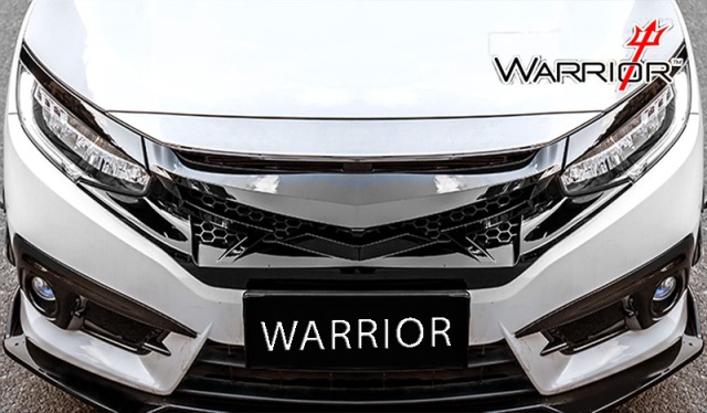 หน้ากระจัง CIVIC 2016 Style WARRIOR ลายรังผึ้ง สีดำเงา ผลิตจากพลาติก สินค้านำเข้า