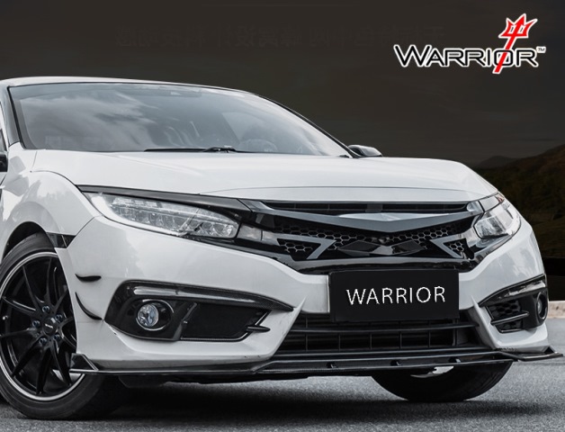 หน้ากระจัง CIVIC 2016 Style WARRIOR ลายรังผึ้ง สีดำเงา ผลิตจากพลาติก สินค้านำเข้า