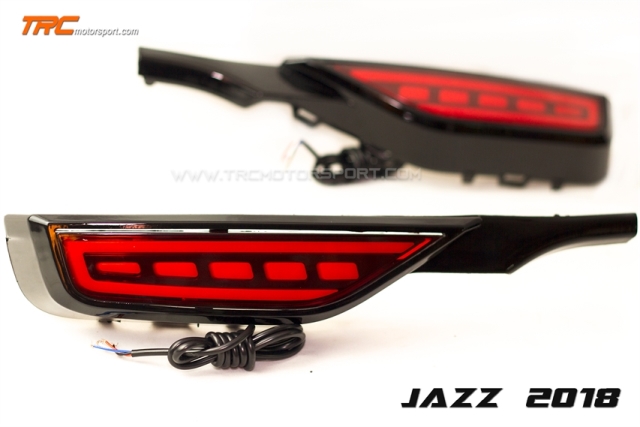 ไฟในกันชนหลัง JAZZ 2018  #01 LIGHTBAR สีแดง สัญญาณไฟเลี้ยววิ่ง ไฟหรี่-เบรคในตัว