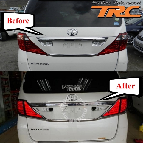 แผงป้ายทะเบียนหลัง VELLFIRE20 2008 ไมเนอร์เชนต์ รุ่นไฟถอยยาว พร้อมไฟถอยให้ทั้งชุด