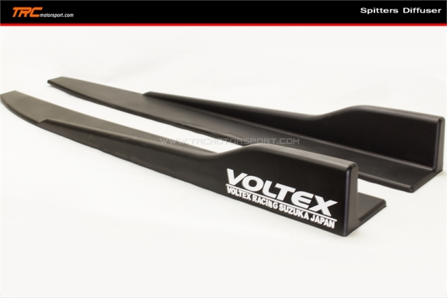 ครอบสเกิร์ตข้าง VOLTEX Size-L ยาว 80 cm. สีดำ ติดตั้งได้ทุกรุ่น (Side Diffuser)