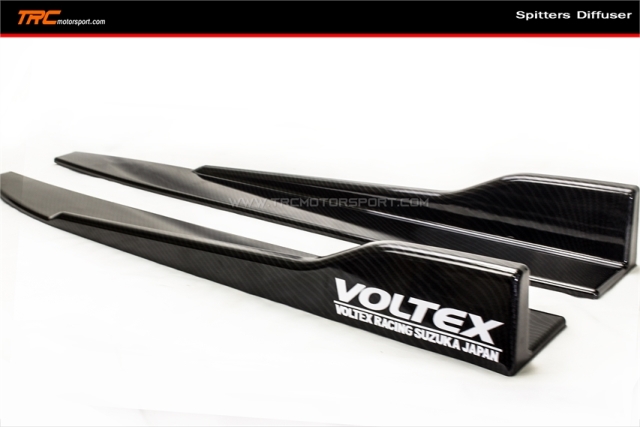 ครอบสเกิร์ตข้าง VOLTEX Size- L ยาว 80 cm. ลายเคฟล่า ติดตั้งได้ทุกรุ่น (Side Diffuser)