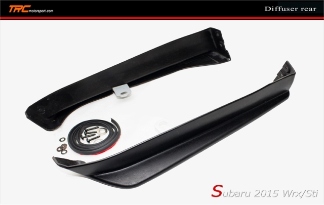 ลิ้นต่อกันชนหลัง SUBARU 2015 Wrx/Sti แบบตรงรุ่น 2 ชิ้น พลาสติก PU สีดำ (Diffuser rear)