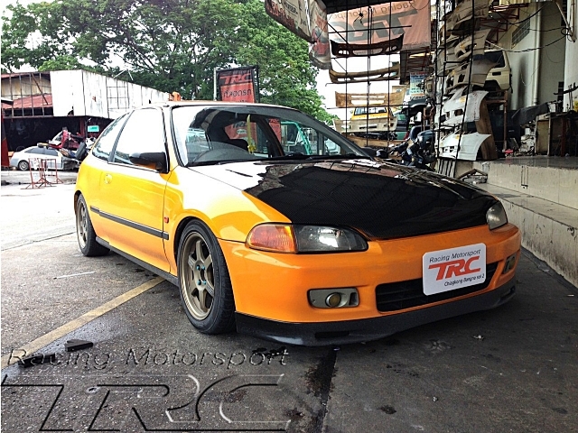 ฝาหน้า CIVIC 1992 3D OEM คาร์บอนแท้ ทรงเรียบ (ใส่ได้กับรุ่น 4D ได้)